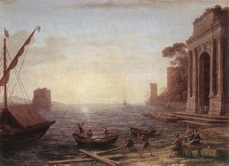 Claude Lorrain A Seaport at Sunrise oil painting picture
